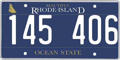 RI license plate 145406