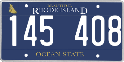 RI license plate 145408