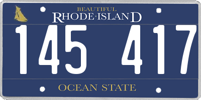 RI license plate 145417