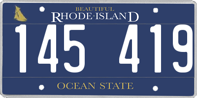 RI license plate 145419