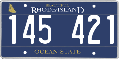 RI license plate 145421