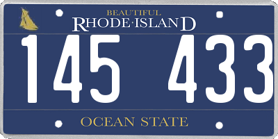 RI license plate 145433