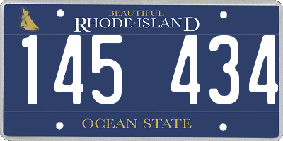 RI license plate 145434