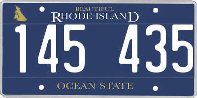RI license plate 145435