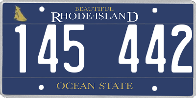 RI license plate 145442