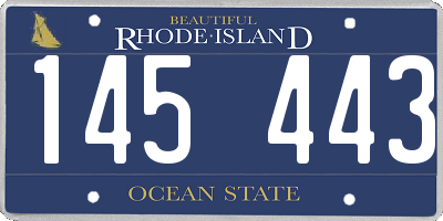 RI license plate 145443