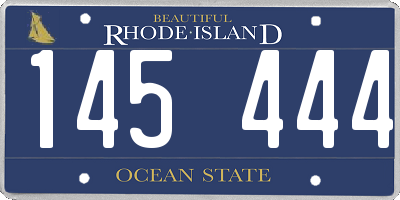 RI license plate 145444
