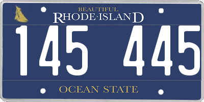 RI license plate 145445