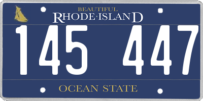 RI license plate 145447