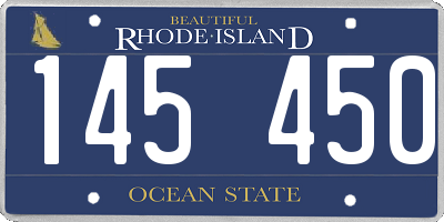 RI license plate 145450