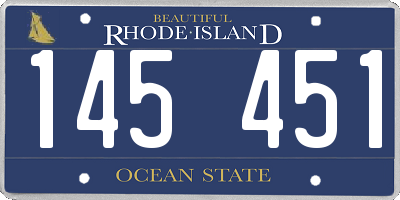 RI license plate 145451