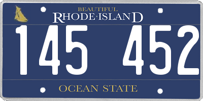RI license plate 145452