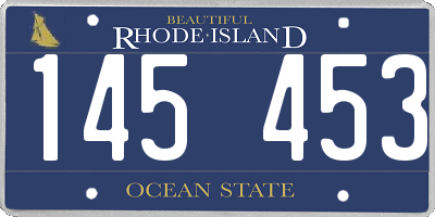 RI license plate 145453