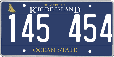 RI license plate 145454