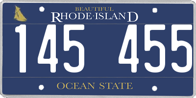 RI license plate 145455