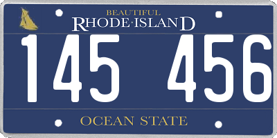 RI license plate 145456
