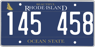 RI license plate 145458
