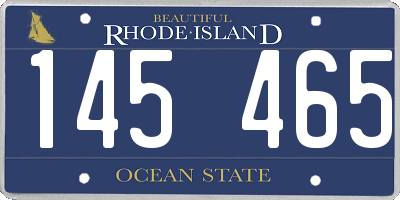 RI license plate 145465