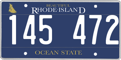 RI license plate 145472