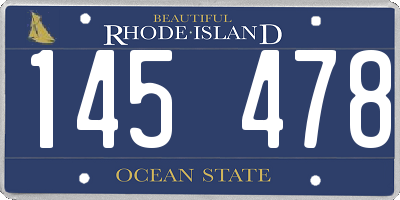 RI license plate 145478