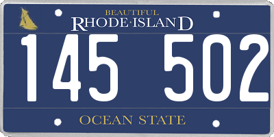 RI license plate 145502