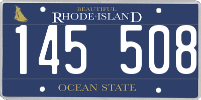 RI license plate 145508