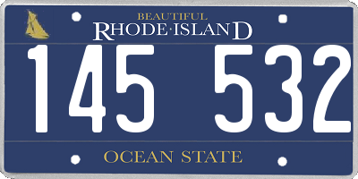 RI license plate 145532