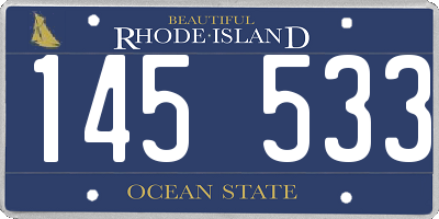 RI license plate 145533