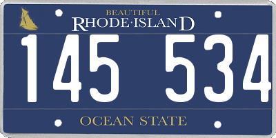 RI license plate 145534