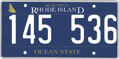 RI license plate 145536