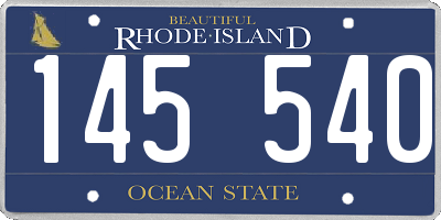 RI license plate 145540