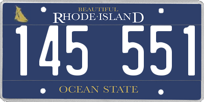 RI license plate 145551