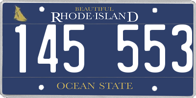 RI license plate 145553