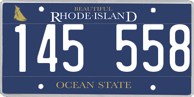 RI license plate 145558
