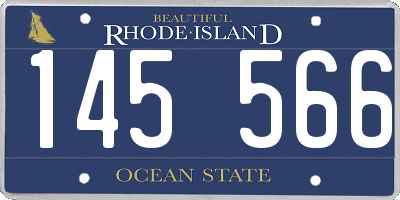 RI license plate 145566