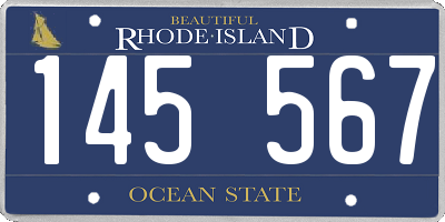 RI license plate 145567