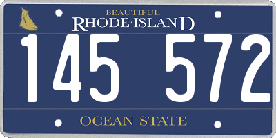 RI license plate 145572