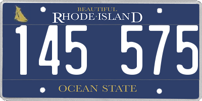 RI license plate 145575