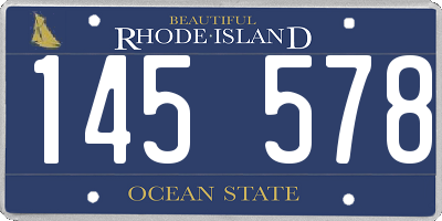 RI license plate 145578