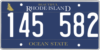 RI license plate 145582