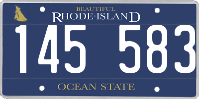 RI license plate 145583