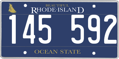 RI license plate 145592