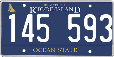 RI license plate 145593