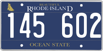RI license plate 145602