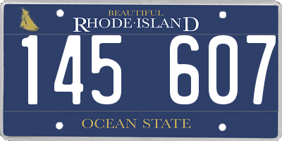 RI license plate 145607
