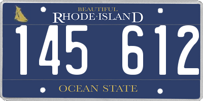 RI license plate 145612