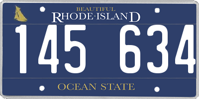 RI license plate 145634