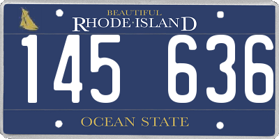 RI license plate 145636