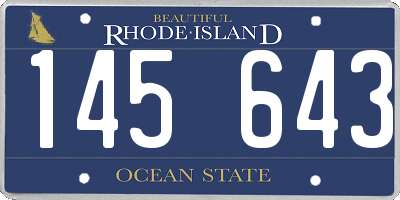 RI license plate 145643