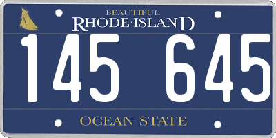 RI license plate 145645